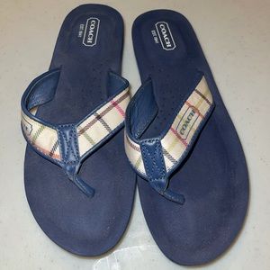 Coach blue high sandals